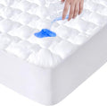 Twin Extra Long (XL) Mattress Protector Pad Waterproof Quilted, Breathable & Cooling Twin XL Mattress Cover Fitted for College Dorm Room Essentials with Deep Pocket Up to 18", (White)