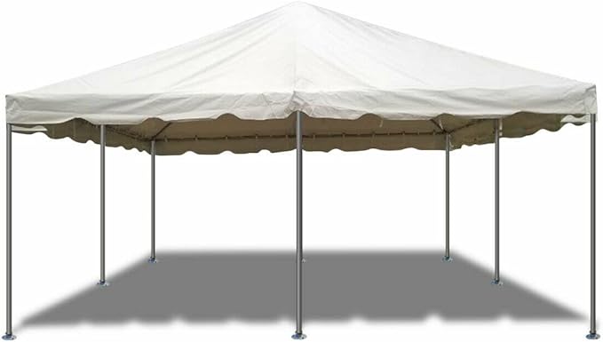 Party Tents Direct 20x20 Canopy Tent, West Coast Steel Frame, White Heavy Duty Waterproof PVC Vinyl Event Tent Pavilion Gazebo for Weddings, Parties and Outdoor Events