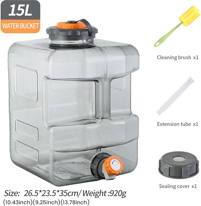 ASIEIT 3.2 Gallon Water Jug with Spigot, Portable Water Tank BPA Free, Leak-Proof Water Containers for Camping Water Storage Containers for Emergency Outdoor Hiking Picnic, Green/Black/Yellow