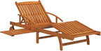 2 Piece Sunlounger Set with Table Solid Wood Acaciacamping Chairs Tanning Chair Patio Chairs Outdoor Lounge chairsSuitable for Gardens, courtyards