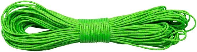 Paracord Planet – Fluorescent 1.75mm Reflective Guyline 95 Paracord Tent Rope Camping Parachute Cord – Neon Green – 65ft