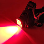 Hunting Red Light Headlamp Zoomable LED Headlight with 3 Lighting Mode and Water Resistant for Running Camping Hiking Reading.