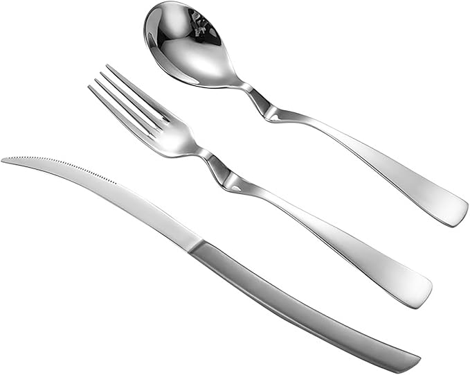 24-Piece Silverware Set Spoons and Forks Set Kitchen Utensils Set Flatware Set for 8 Stainless Steel Utensils Set, Mirror Effect Cutlery, Integral Molding, Dishwasher Safe for Picnic & Camping