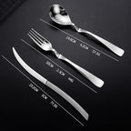 24-Piece Silverware Set Spoons and Forks Set Kitchen Utensils Set Flatware Set for 8 Stainless Steel Utensils Set, Mirror Effect Cutlery, Integral Molding, Dishwasher Safe for Picnic & Camping