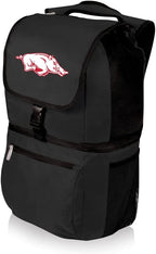 PICNIC TIME NCAA Arkansas Razorbacks Zuma Backpack Cooler - Soft Cooler Backpack - Lunch Cooler, (Black)
