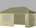 Eurmax USA Full Zippered Walls for 10 x 20 Easy Pop Up Canopy Tent,Enclosure Sidewall Kit with Roller Up Mesh Window and Door 4 Walls ONLY,NOT Including Frame and Top（Beige）