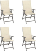 Patio Reclining Chairs,Camp Chair,Barbecue Chairs,Fishing Chairs,Bistro Chair,Coffee Chair,Patio Funiture,for Dining Room,Living Room,Study Room,Garden,4 pcs with Cushions Solid Acacia Wood