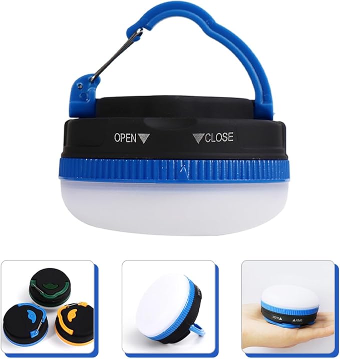 ibasenice Battery Operated LED Tent Lamp Hanging Camp Light Portable Blue Outdoor Camping Lantern Emergency Tent Light for Hiking and Backpacking
