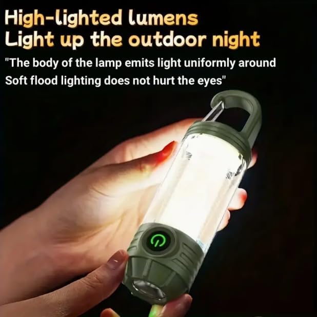 HomeBeyond Portable Camping Lantern Rechargeable,LED Flashlight Spotlight with 6 Modes, Red Light Emergency Outdoor Tent Light for Hiking, Night Walking, Hurricane