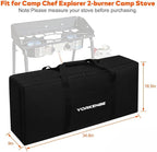 Carry Bag for Camp Chef 2-Burner Stoves, 1680D Heavy Duty Camping Stove Carry Case with Padded Handles, Waterproof and Long-lasting, for Camping, Tailgating, BBQ, Size 35''x17''