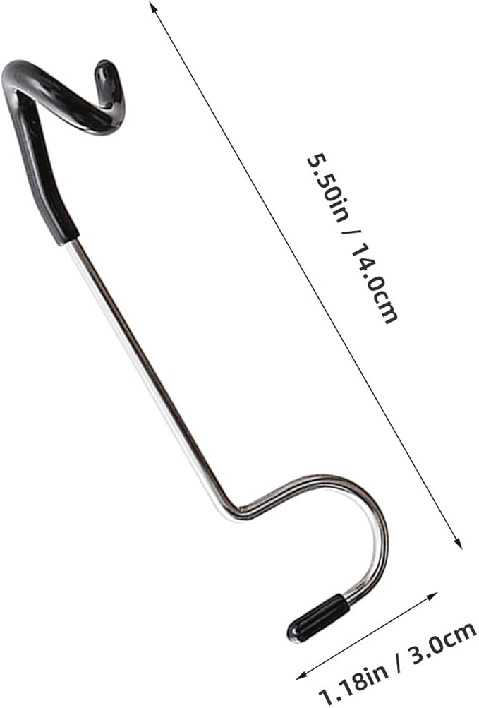 4pcs Stainless Steel Camping Light Hooks Portable Metal Pole Hooks Black Tent Lantern Hangers Multifunctional Outdoor Camping Accessories for Hiking and Backpacking