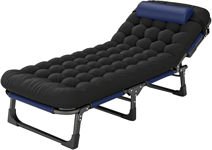 Adjustable Adults Reclining Chaise - Folding Camping Cot for Adults, Sleeping Cots, 193x68cm - Ideal for Outdoor, Home, Office - Portable and Comfortable Camp Bed for All Ages