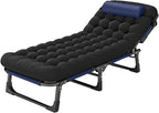 Adjustable Adults Reclining Chaise - Folding Camping Cot for Adults, Sleeping Cots, 193x68cm - Ideal for Outdoor, Home, Office - Portable and Comfortable Camp Bed for All Ages