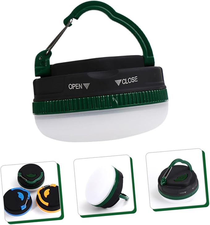NOLITOY Portable LED Hanging Tent Light for Camping Lightweight Outdoor Lantern for Emergency Use Battery-Powered Green Tent Lamp Compact for Hiking Picnic Backpacking