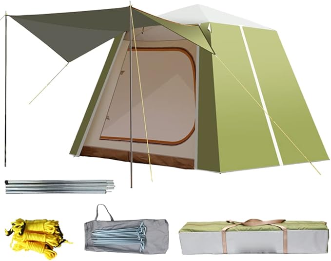 GeRRiT Camping Instant Tent 3-4 Person Pop Up Tent Waterproof Windproof Family Tents Easy Setup for Camping Hiking and Outdoor Portable Tent with Carry Bag