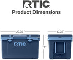 RTIC Ultra-Light 52 Quart Hard Cooler Insulated Portable Ice Chest Box for Beach, Drink, Beverage, Camping, Picnic, Fishing, Boat, Barbecue, 30% Lighter Than Rotomolded Coolers