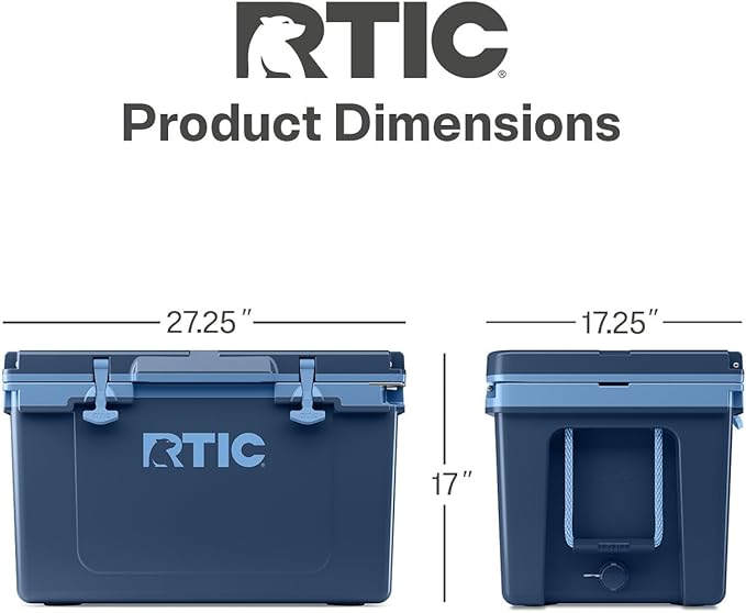 RTIC Ultra-Light 52 Quart Hard Cooler Insulated Portable Ice Chest Box for Beach, Drink, Beverage, Camping, Picnic, Fishing, Boat, Barbecue, 30% Lighter Than Rotomolded Coolers
