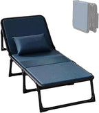 Portable Single Bed with Sponge Mattress, Comfortable Folding Camping Cot Foldable Emergency Sleeping Cot Guest Bed for Outdoor Home Office(Blue,180 * 59 * 30cm)