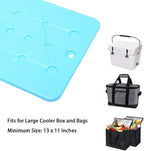 XL Large Ice Packs for Coolers - Slim Freezer Packs for Camping- Long Lasting Reusable Dry Ice Blocks, 13 x 10 x 0.5 inch, Quick Freeze - Set of 4
