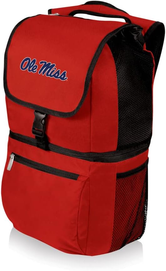 PICNIC TIME NCAA Ole Miss Rebels Zuma Backpack Cooler - Soft Cooler Backpack - Lunch Cooler, (Red)