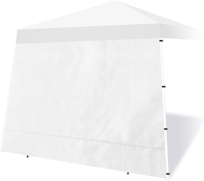 Joramoy Canopy Tent Sidewalls for 10×10 Slant Leg Pop Up Canopy Frame, Instant Sunwall with with Waterproof and UV Protection Layer, Tent Side Panels Shade Wall, 1 Pack Sidewall Only(White)