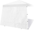 Joramoy Canopy Tent Sidewalls for 10×10 Slant Leg Pop Up Canopy Frame, Instant Sunwall with with Waterproof and UV Protection Layer, Tent Side Panels Shade Wall, 1 Pack Sidewall Only(White)