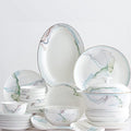 GaRcan Sudemota Dinner Plate Ceramic Dinnerware Set Kitchen Tableware Dinner Dish Ceramic Plates and Dishes Bowls 56Pcs Combination Dishes Set