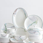 GaRcan Sudemota Dinner Plate Ceramic Dinnerware Set Kitchen Tableware Dinner Dish Ceramic Plates and Dishes Bowls 56Pcs Combination Dishes Set