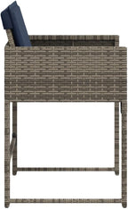 Patio Chairs with Cushions 4 pcs Gray Poly Rattan Dinning Chairs Camping Chair Patio Chairs Outdoor Chairs for Bedroom Patio Dining Outdoor