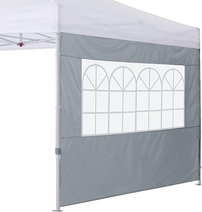 COOSHADE Instant Canopy SunWall 10x10 Canopy SideWall for Pop up Canopy Tent, 1 Pack Sidewall with Church Window Only, Grey