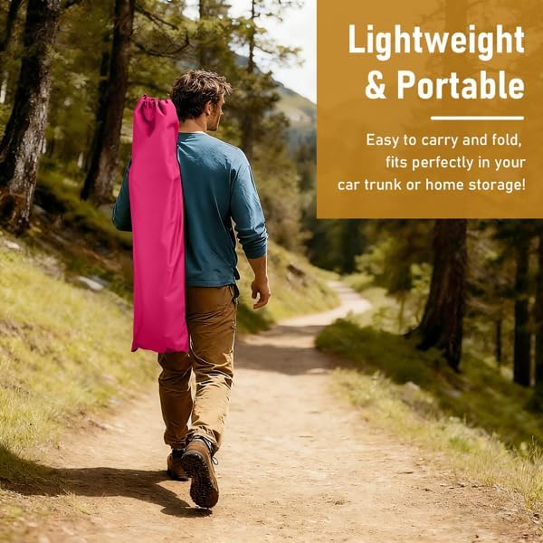 Portable Folding Camping Cot, Heavy Duty Sleeping Bed with Carrying Bag, 610D Oxford Cloth & Lightweight Aluminum Frame, 275lbs Load, Outdoor Cot for Adults, Travel, Hiking, Office (Pink, 4 Pack)
