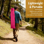 Portable Folding Camping Cot, Heavy Duty Sleeping Bed with Carrying Bag, 610D Oxford Cloth & Lightweight Aluminum Frame, 275lbs Load, Outdoor Cot for Adults, Travel, Hiking, Office (Pink, 1 Pack)