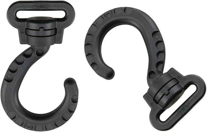 ZZLZX 6PCS Plastic Swivel Tent Hooks 1-inch Inner Diameter Multi Functional Backpack Hooks Webbing Question Mark Buckles for Handbags Purses Outdoor Camping and Mountaineering Accessories