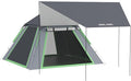 Golabs 3 Person Camping Tent w/ 9.5x8.5 ft Canopy, 3-Minute Setup by Pre-Attached Pole, PU1500mm Waterproof, 4 Side Mesh Tent Top & Door & Ventilation, Portable Family Tent w/Carry Bag & Pocket & Hook