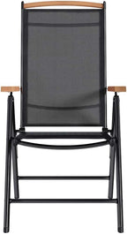 6-Pack Black Folding Patio Chairs, 25.6"x22.8"x42.9" Textilene Zero Gravity Outdoor Lounge Seats with Adjustable Backrest, Lightweight Camp Chairs for Garden Balcony Terrace