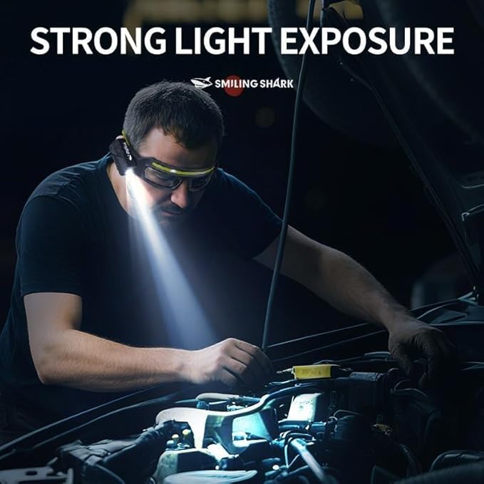 LED Intelligent Sensing Headlight, Type-C Fast Charging, Equipped with Motion Sensor and Touch Control, 3.9-inch Detection Range, Suitable for Outdoor Maintenance and Camping use (Blue)