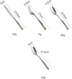 Unique Colorful Silverware Set for 10, Modern Stainless Steel Flatware Cutlery Tableware Utensil Set Knives Forks Spoons,Dinnerware Sets for Christmas Party Kitchen Wedding Gifts 40-piece