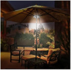 Patio Umbrella Light 3 Brightness Modes Cordless,with 24+4 Cool White LEDs-4 * AA Battery Operated Umbrella Lights,Fits 1.15"-2" Umbrella Poles,for Patio Umbrellas,Camping Tents and Indoor Use