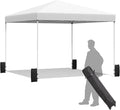 EROMMY 10x10 Pop Up Tent, Easy to Set Up Outdoor Canopy, Portable Gazebo for Events, Parties, Camping with Wheeled Bag, 4 Sand Bags, 4 Ropes and 8 Spikes(White)