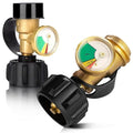Bestfire 2 PCS Propane Tank Gauge with Leak Detector – Universal Level Indicator for 5-40lb Tanks – QCC1/Type 1 Connection – Brass Construction for BBQ Grills, Camping Stoves & Heaters RV Camper