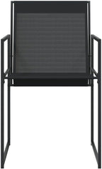 Folding Outdoor Chairs Set of 4 Black Textilene 19.7x21.7x33.1 in Powder-Coated Steel Frame Foldable Camp Chairs for Patio Garden Terrace
