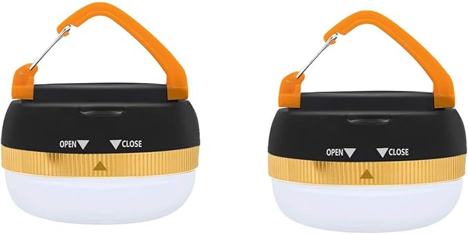 2 Pack LED Camping Lantern ,Portable Tent Light with Retractable Hook and 5 Light Modes,Best for Adults and Kids