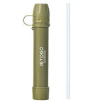 Survival Water Filter Straw - Portable Personal Water Purifier for Hiking, Camping & Bug Out Bag | Tactical Emergency Preparedness Gear, Wilderness Backpacking & Life Saving Equipment(1, Green)