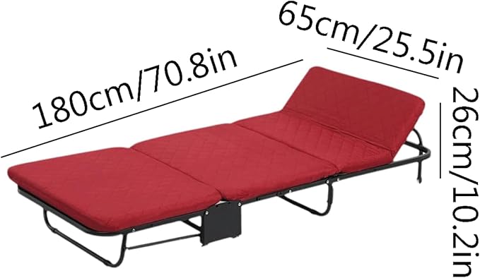 Breathable Camping Cot with Mattress, Portable Folding Bed for Sleeping, Lightweight Tent Cot, 5-Position Folding Chaise Lounge Chair