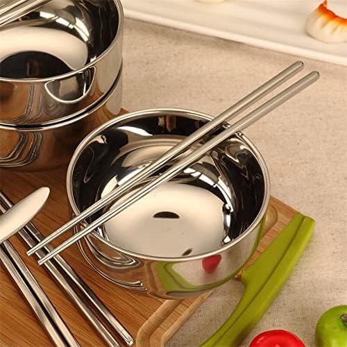 Picnic Tourist Tableware Set Camping Stainless Steel Cutlery Bowl Chopsticks Spoon Suit Bag Outdoor Travel Hiking Accessories