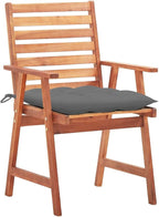 Patio Dining Chairs,Bistro Chair,Camping Chair,Armchair,Outdoor Chairs,Beach Chair,Fishing Chairs,Barbecue Chairs,for Deck, poolside,Camping,Beach,Campsite, 2 pcs with Cushions Solid Acacia Wood