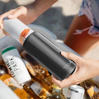 TILUCK Skinny Can Cooler for Slim Beer & Hard Seltzer, Stainless Steel, Doucle-Walled Stainless Steel Insulated Slim Cans, Standard 12 oz (Glitter Black)