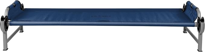 Disc-O-Bed Youth Single Camping Cot Kid-O-Bed, Portable Sleeping Cot for Kids with Included Carry Bag, Indoor and Outdoor Use, Navy