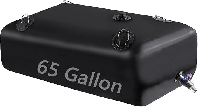 Water Storage Bladder, Water Tank 65 Gallon Foldable Portable Water Storage, Large Water Storage Containers with 3/4" PVC Spigot and Overflow Kit for Camping, Garden, Emergency Water Storage