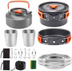 Camping Cookware Portable Pot Pan Cup Teaport Set Folding Outdoor Cooking Set Hiking Picnic Tableware Tool Travel Equipment (Color : B) (C)